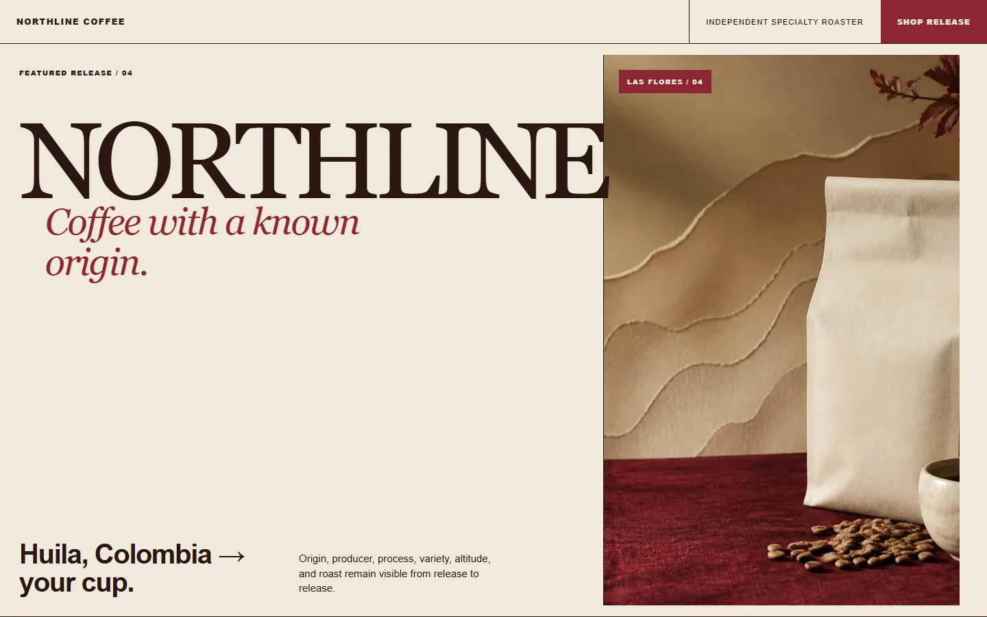Screenshot of Northline Coffee