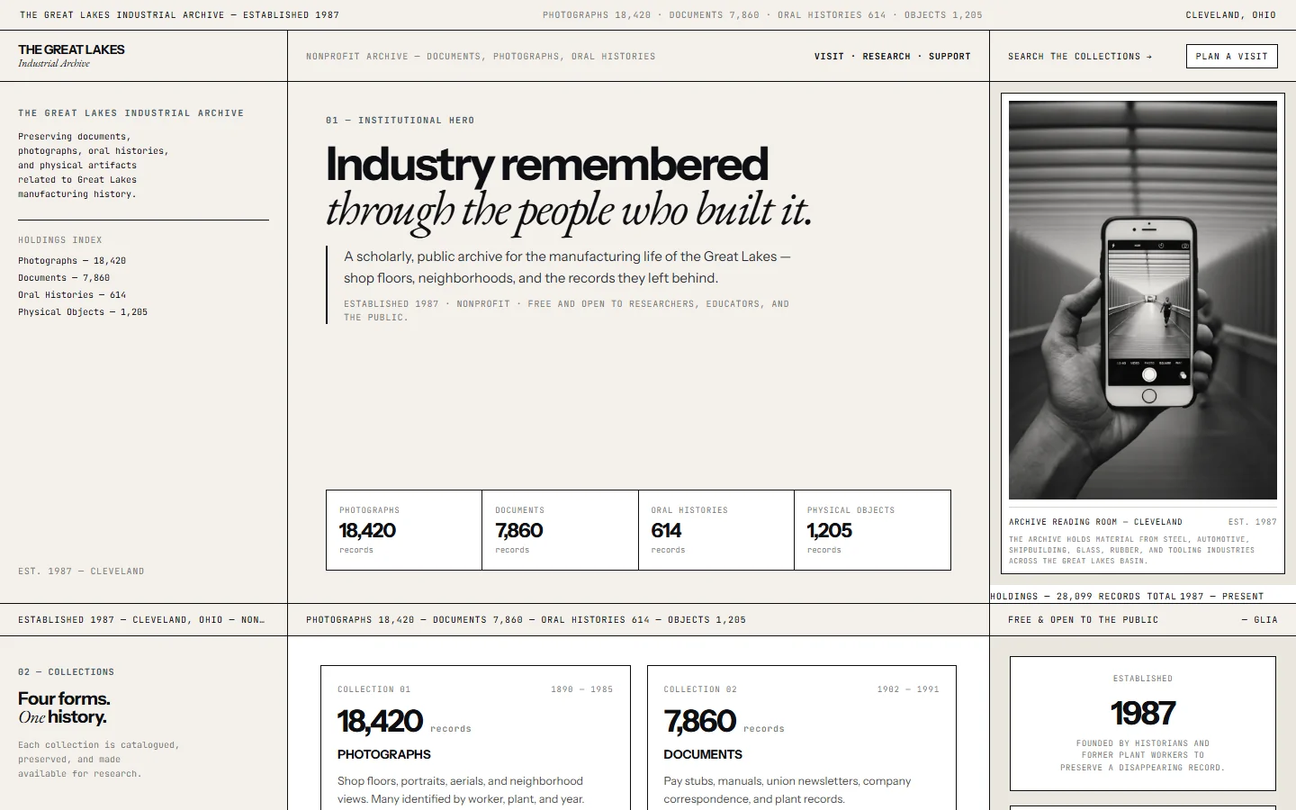 Screenshot of Great Lakes Industrial Archive